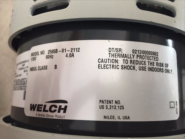 Welch 2585B-01  Vacuum Pump (Used) - Affordable Milkers LLC
 - 2